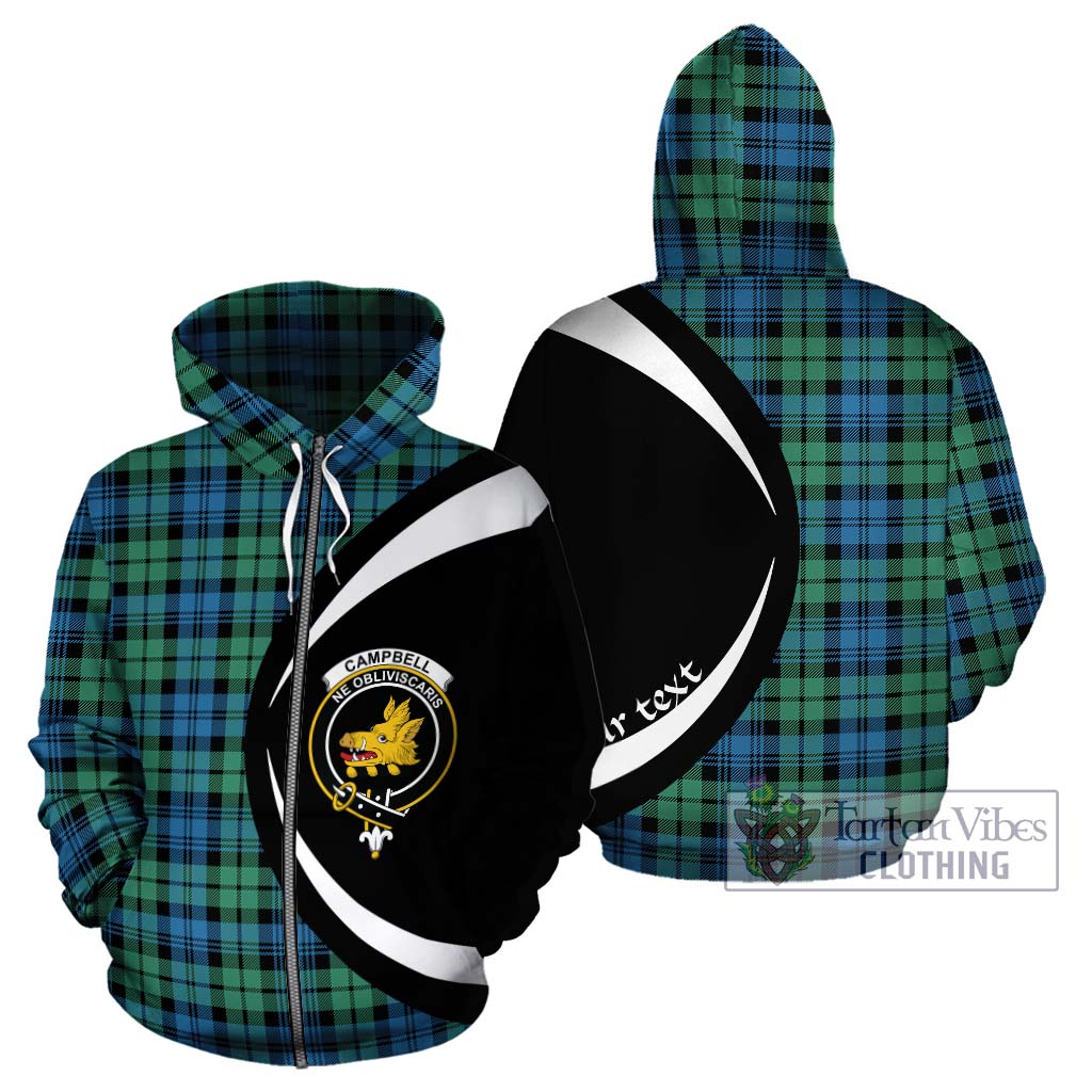 Tartan Vibes Clothing Campbell Ancient 01 Tartan Hoodie with Family Crest Circle Style