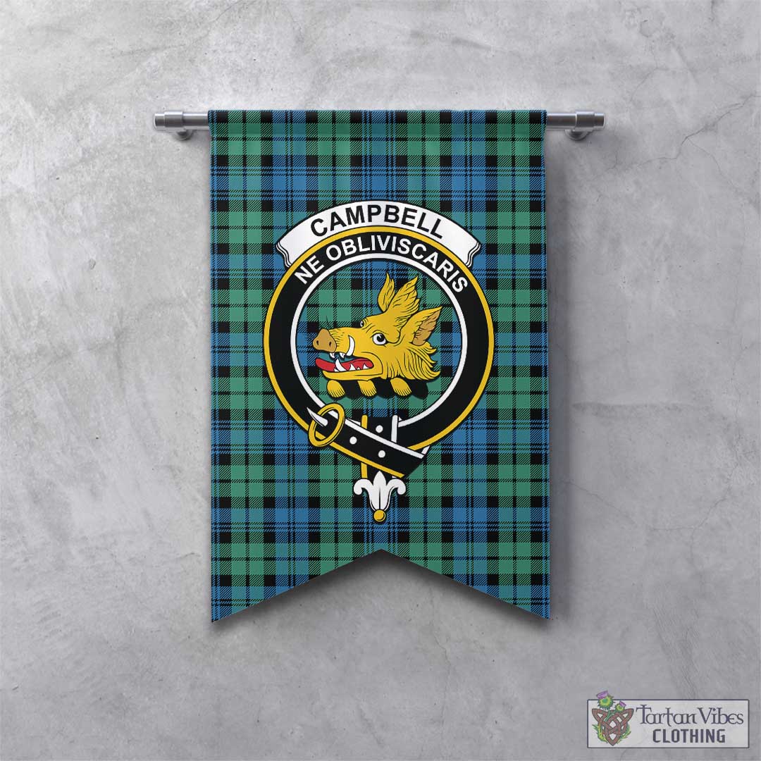 Tartan Vibes Clothing Campbell Ancient 01 Tartan Gonfalon, Tartan Banner with Family Crest