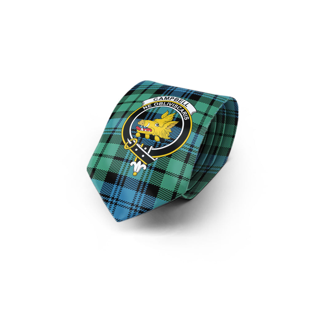 Campbell Ancient 01 Tartan Classic Necktie with Family Crest - Tartan Vibes Clothing