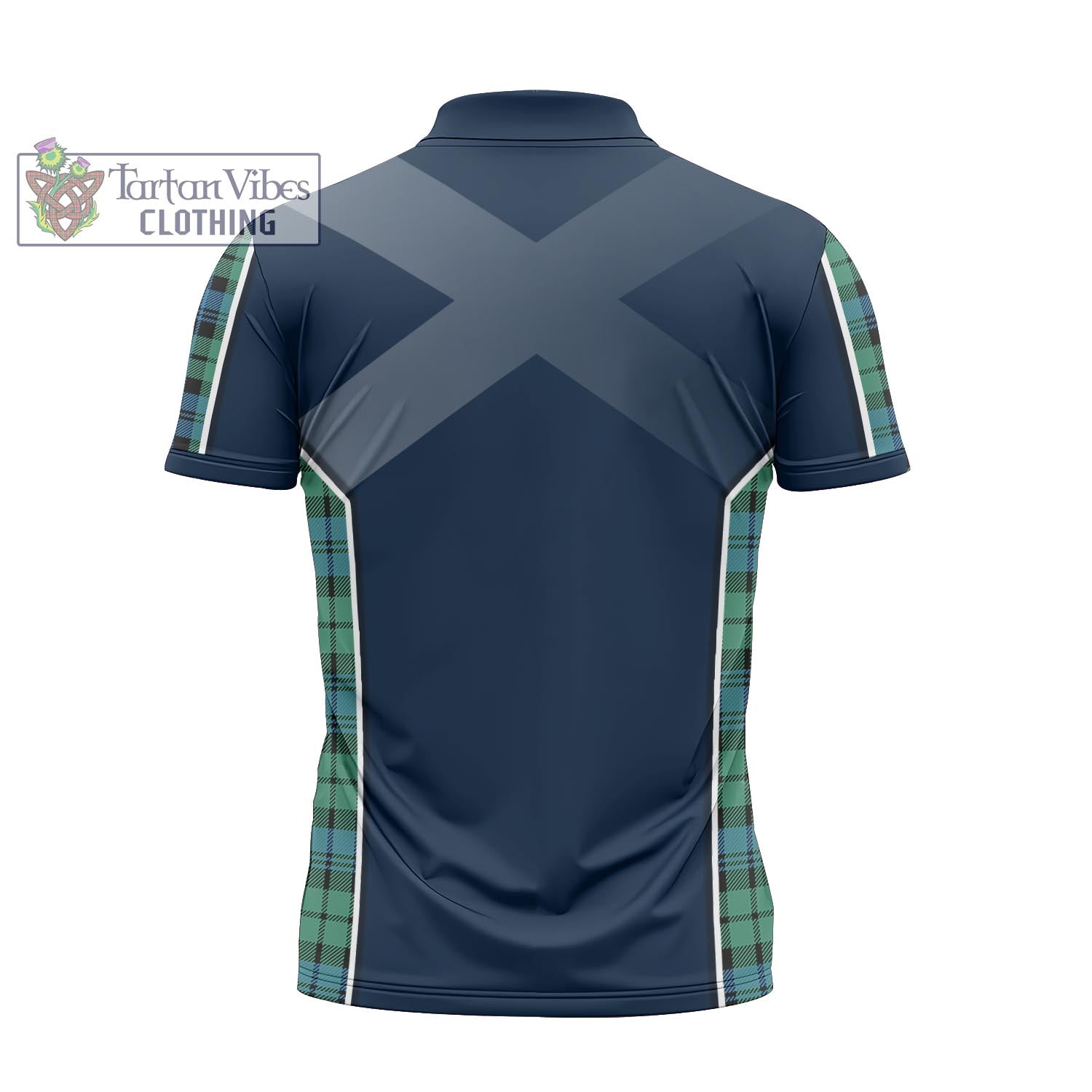 Tartan Vibes Clothing Campbell Ancient 01 Tartan Zipper Polo Shirt with Family Crest and Scottish Thistle Vibes Sport Style