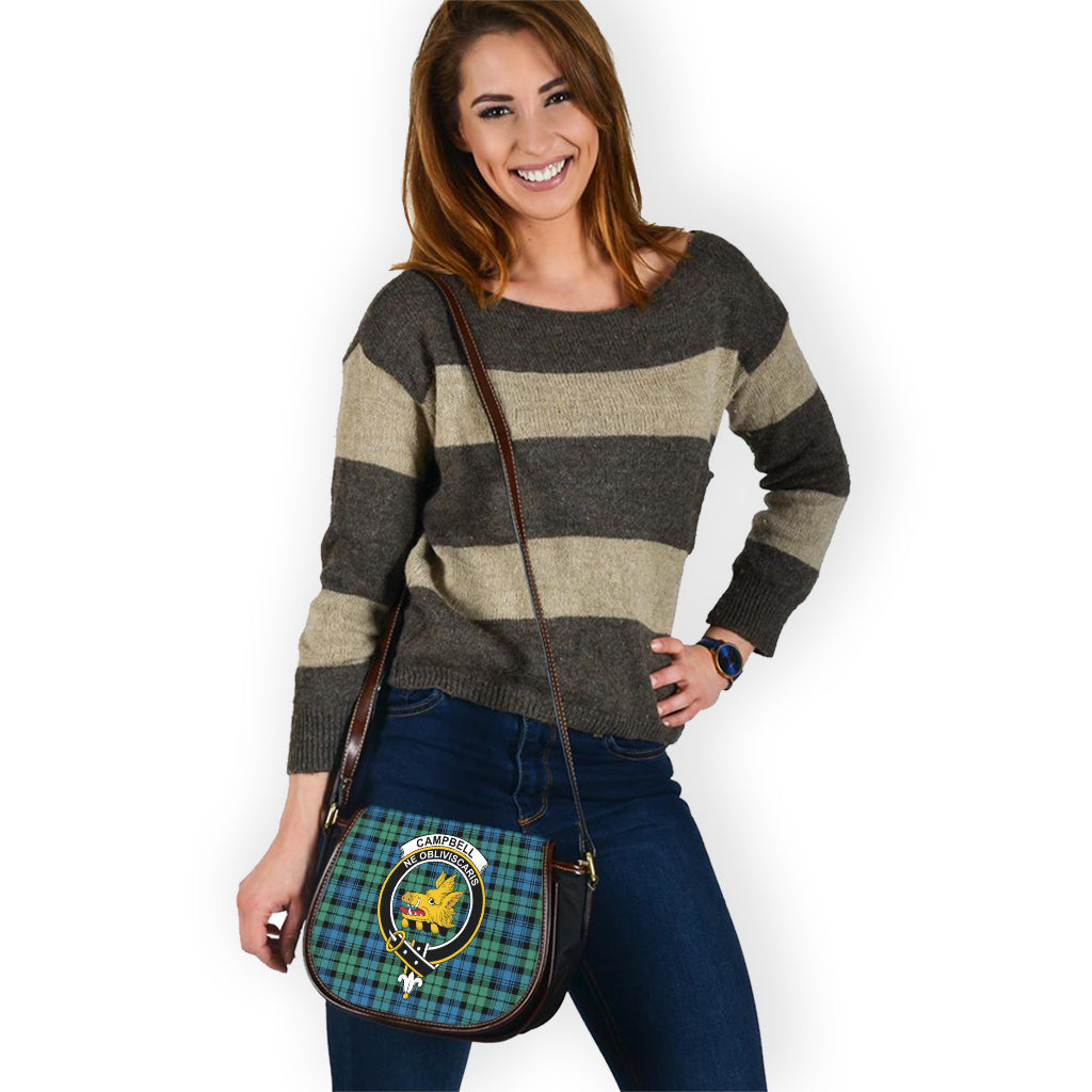 Campbell Ancient 01 Tartan Saddle Bag with Family Crest - Tartan Vibes Clothing