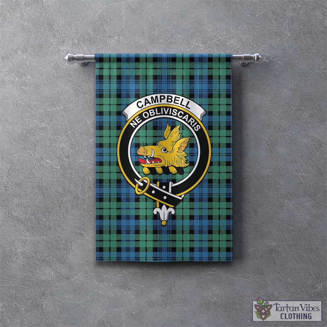 Tartan Vibes Clothing Campbell Ancient 01 Tartan Gonfalon, Tartan Banner with Family Crest