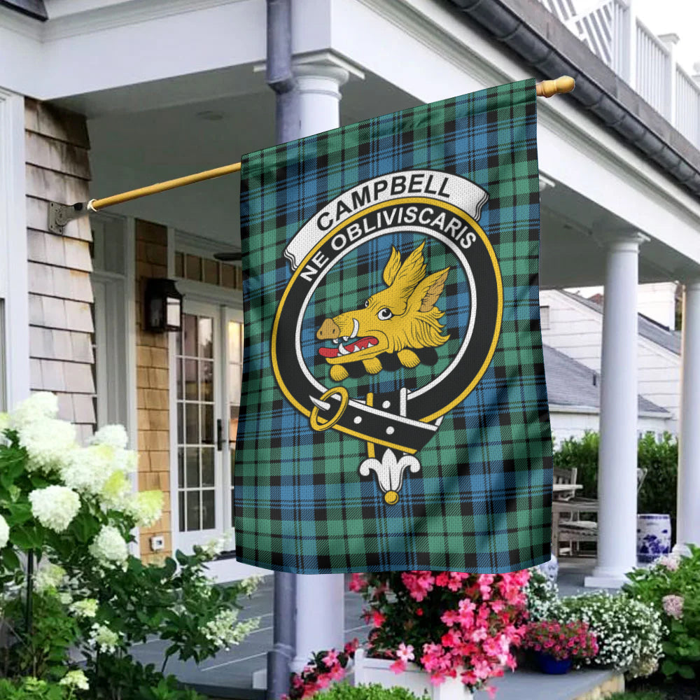 Campbell Ancient 01 Tartan Flag with Family Crest - Tartan Vibes Clothing