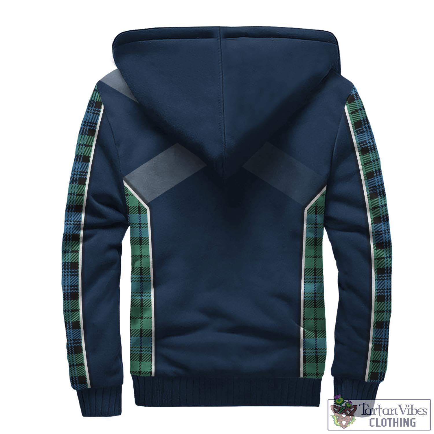 Tartan Vibes Clothing Campbell Ancient 01 Tartan Sherpa Hoodie with Family Crest and Scottish Thistle Vibes Sport Style