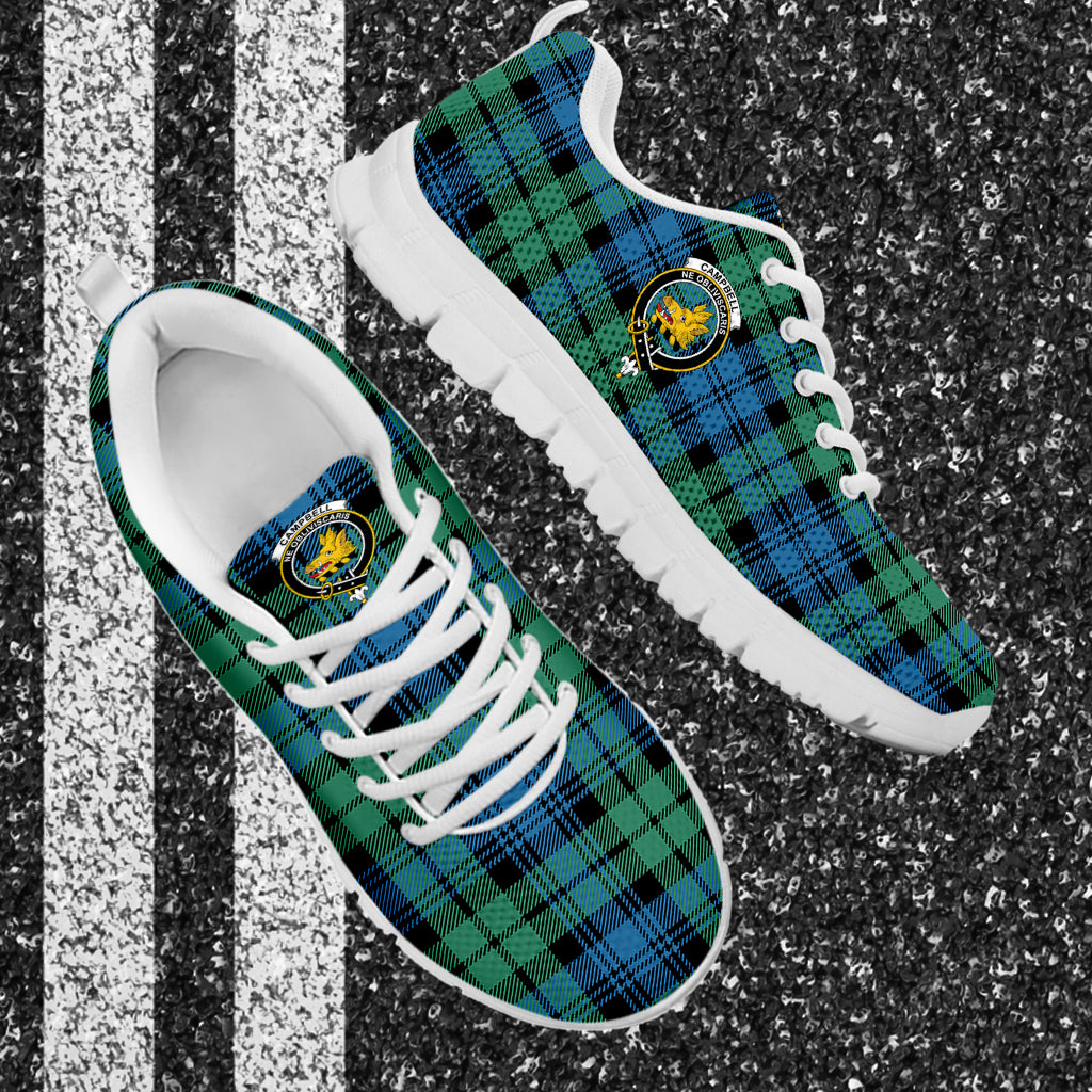 Campbell Ancient 01 Tartan Sneakers with Family Crest - Tartan Vibes Clothing