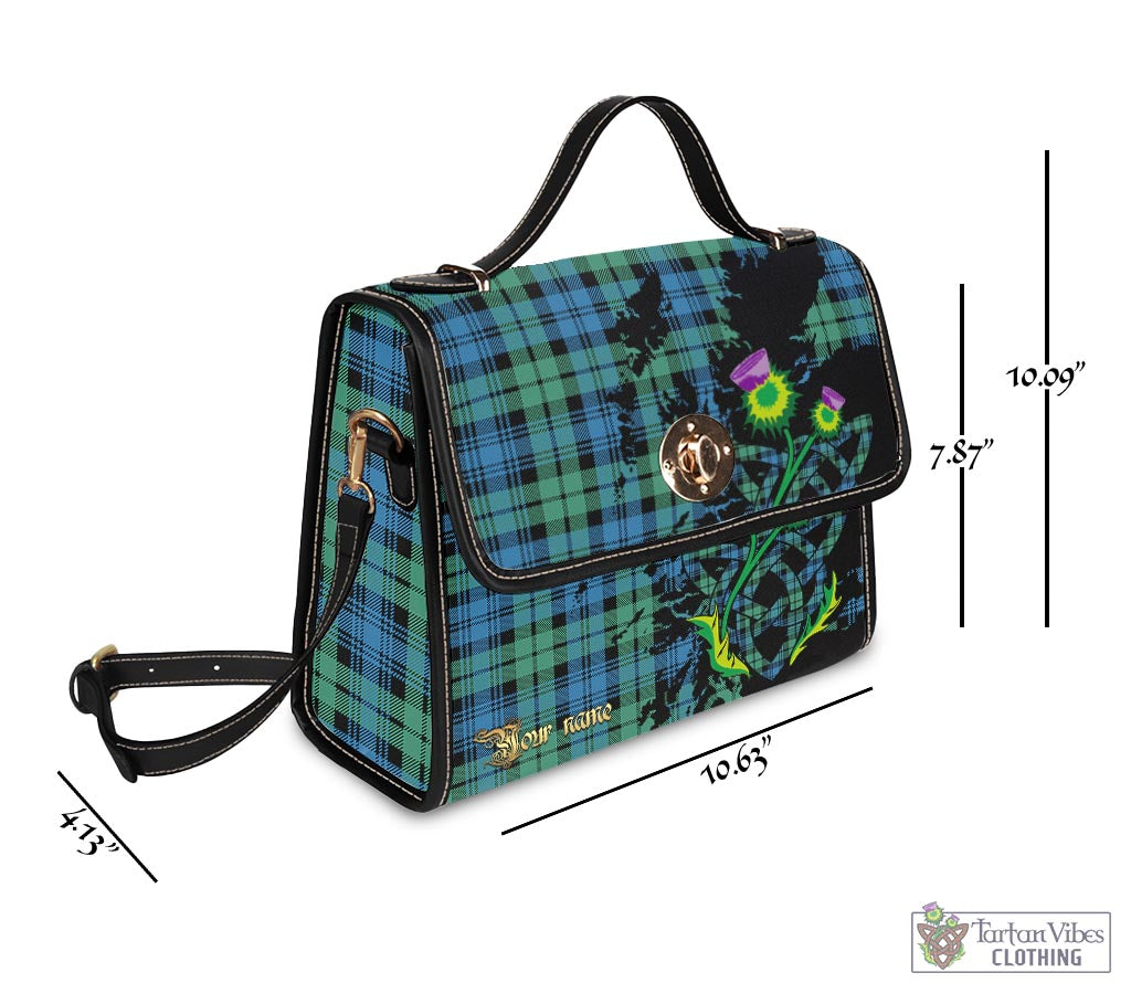 Tartan Vibes Clothing Campbell Ancient #01 Tartan Waterproof Canvas Bag with Scotland Map and Thistle Celtic Accents