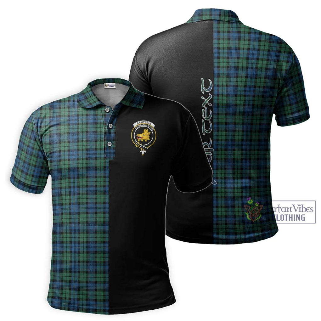 Campbell Ancient 02 Tartan Polo Shirt with Family Crest and Half Of Me Style Kid - Tartanvibesclothing Shop