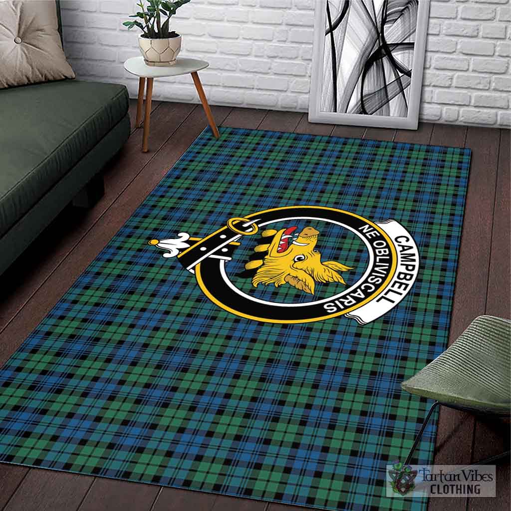 Tartan Vibes Clothing Campbell Ancient 02 Tartan Area Rug with Family Crest