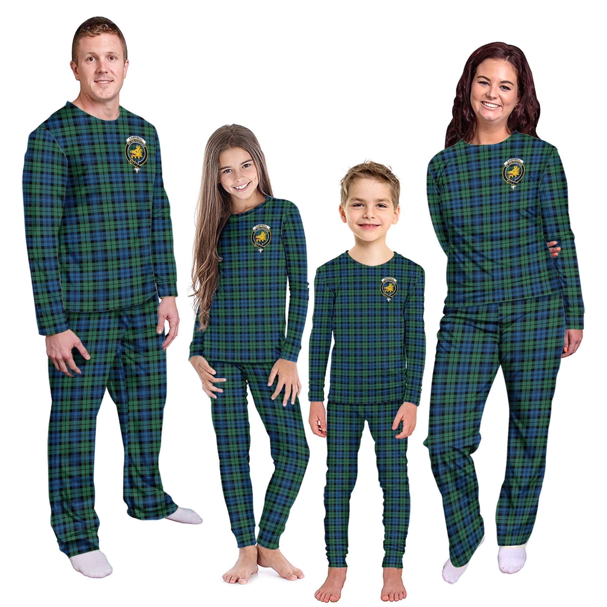 Campbell Ancient 02 Tartan Pajamas Family Set with Family Crest Kid - Tartan Vibes Clothing