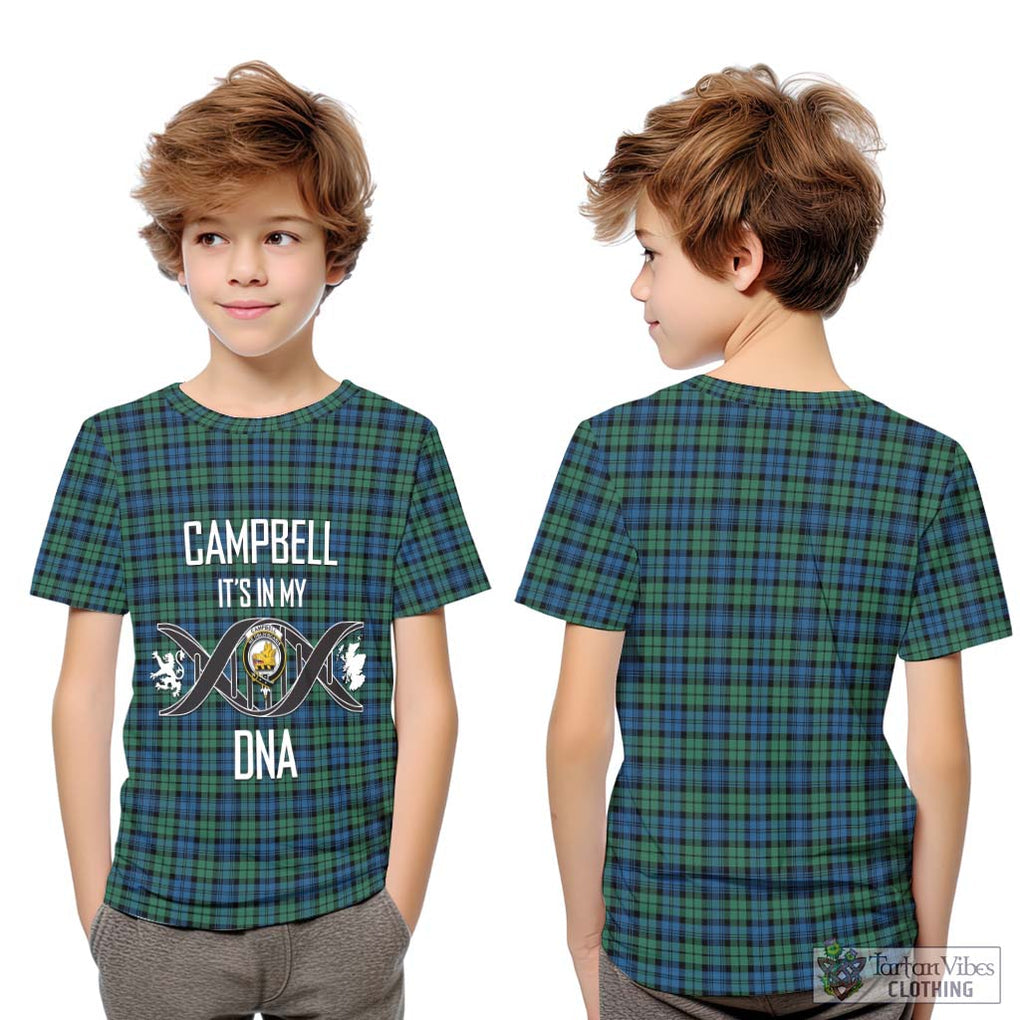 Campbell Ancient 02 Tartan Kid T-Shirt with Family Crest DNA In Me Style Youth XL Size14 - Tartanvibesclothing Shop