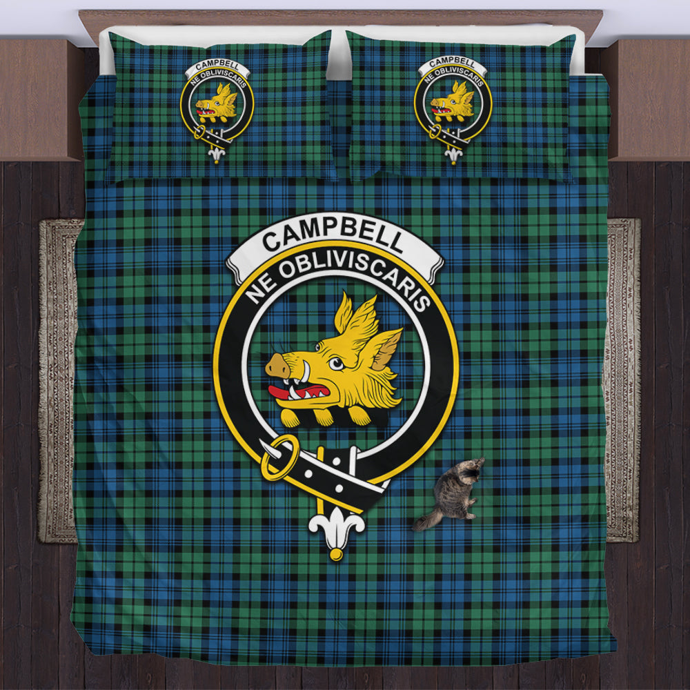 Campbell Ancient 02 Tartan Bedding Set with Family Crest US Bedding Set - Tartan Vibes Clothing