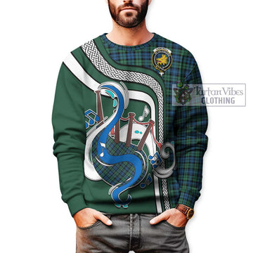 Campbell Ancient 02 Tartan Sweatshirt with Epic Bagpipe Style