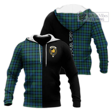 Campbell Ancient 02 Tartan Knitted Hoodie with Family Crest and Half Of Me Style