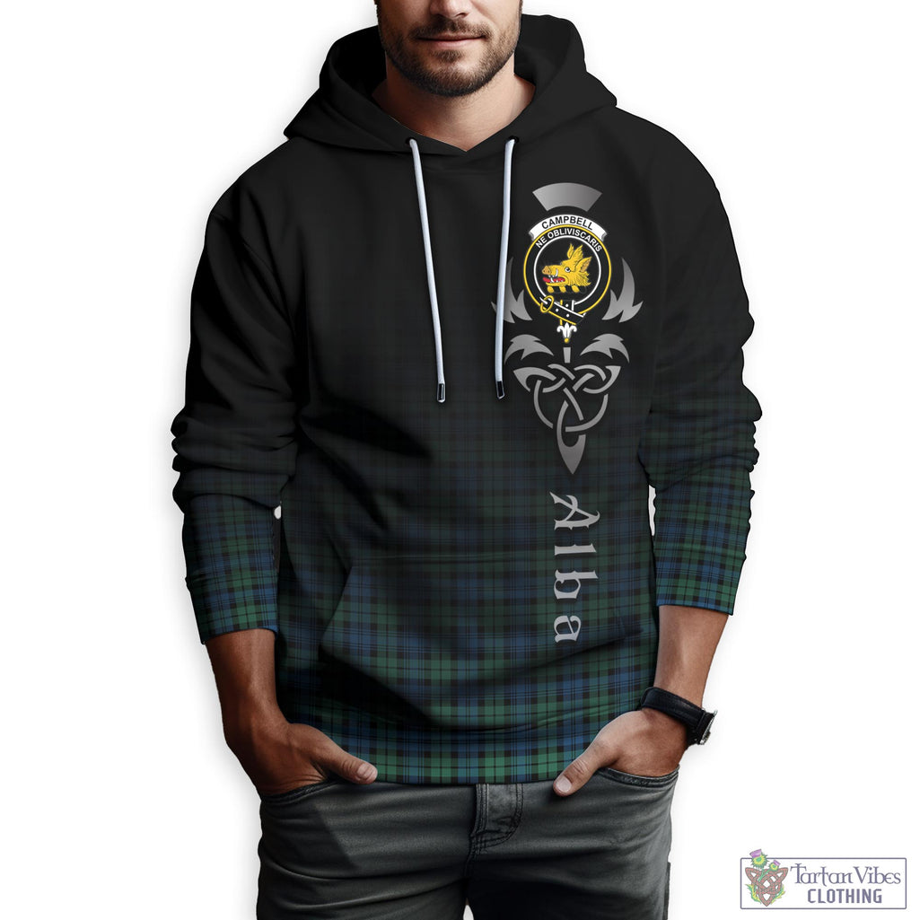 Tartan Vibes Clothing Campbell Ancient 02 Tartan Hoodie Featuring Alba Gu Brath Family Crest Celtic Inspired