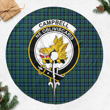 Campbell Ancient 02 Tartan Christmas Tree Skirt with Family Crest