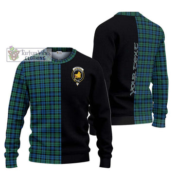 Campbell Ancient 02 Tartan Ugly Sweater with Family Crest and Half Of Me Style