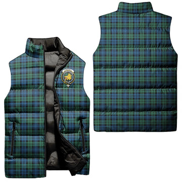 Campbell Ancient 02 Tartan Sleeveless Puffer Jacket with Family Crest