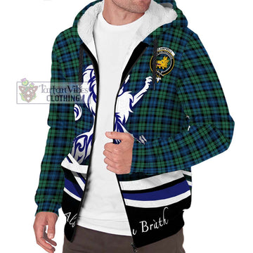 Campbell Ancient 02 Tartan Sherpa Hoodie with Alba Gu Brath Regal Lion Emblem