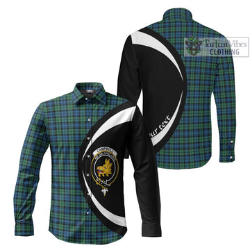 Campbell Ancient 02 Tartan Long Sleeve Button Up with Family Crest Circle Style