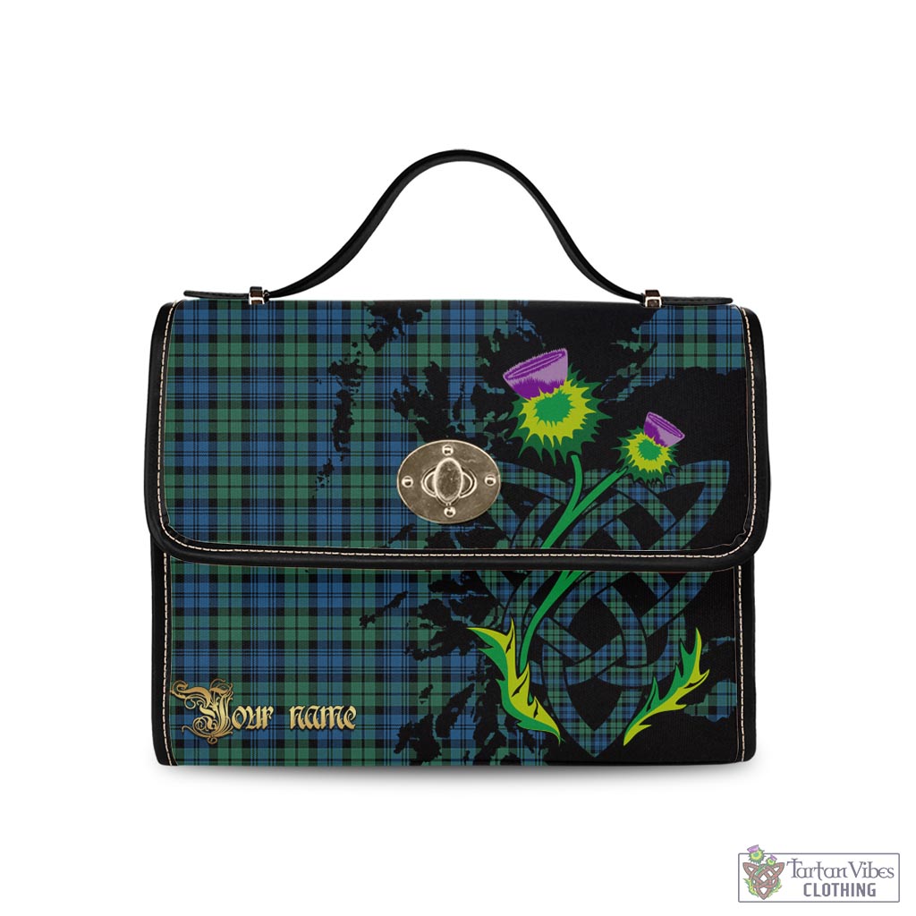 Tartan Vibes Clothing Campbell Ancient #02 Tartan Waterproof Canvas Bag with Scotland Map and Thistle Celtic Accents