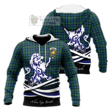 Campbell Ancient 02 Tartan Knitted Hoodie with Alba Gu Brath Regal Lion Emblem