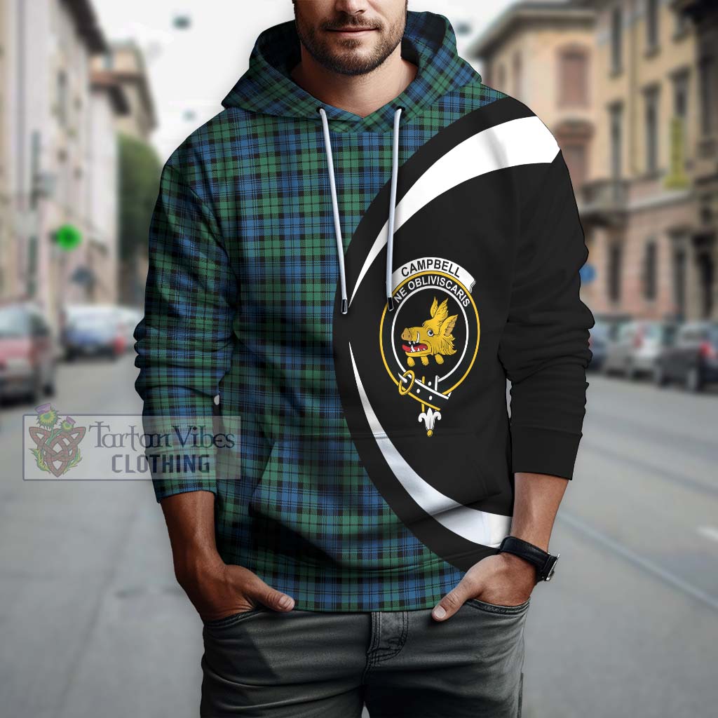 Tartan Vibes Clothing Campbell Ancient 02 Tartan Hoodie with Family Crest Circle Style