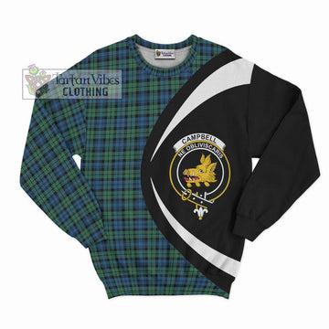 Campbell Ancient 02 Tartan Sweatshirt with Family Crest Circle Style