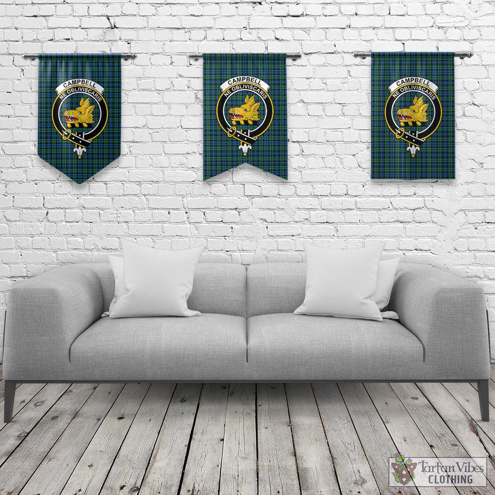 Tartan Vibes Clothing Campbell Ancient 02 Tartan Gonfalon, Tartan Banner with Family Crest