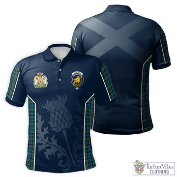 Campbell Ancient 02 Tartan Men's Polo Shirt with Family Crest and Scottish Thistle Vibes Sport Style