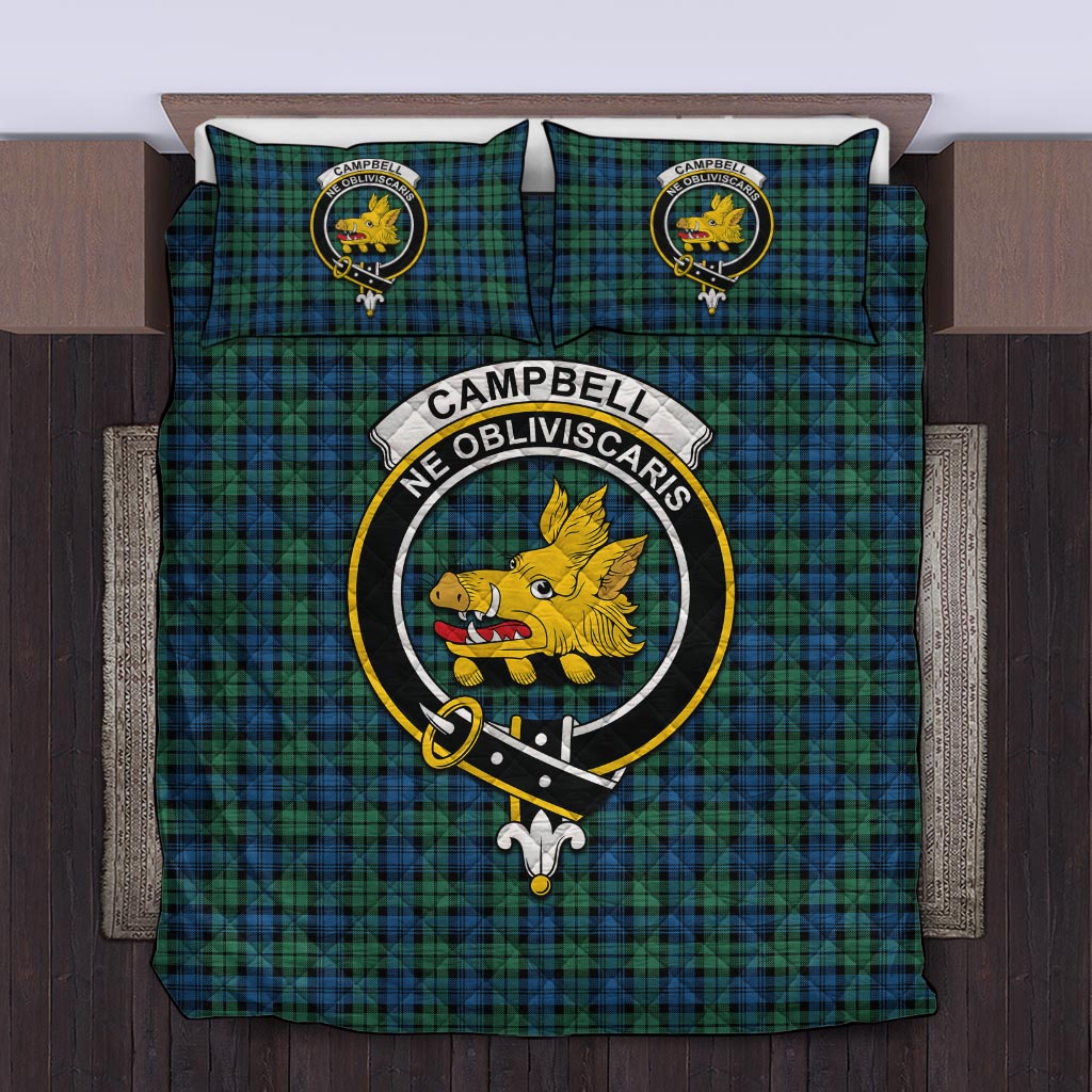 Campbell Ancient 02 Tartan Quilt Bed Set with Family Crest Twin - Tartan Vibes Clothing