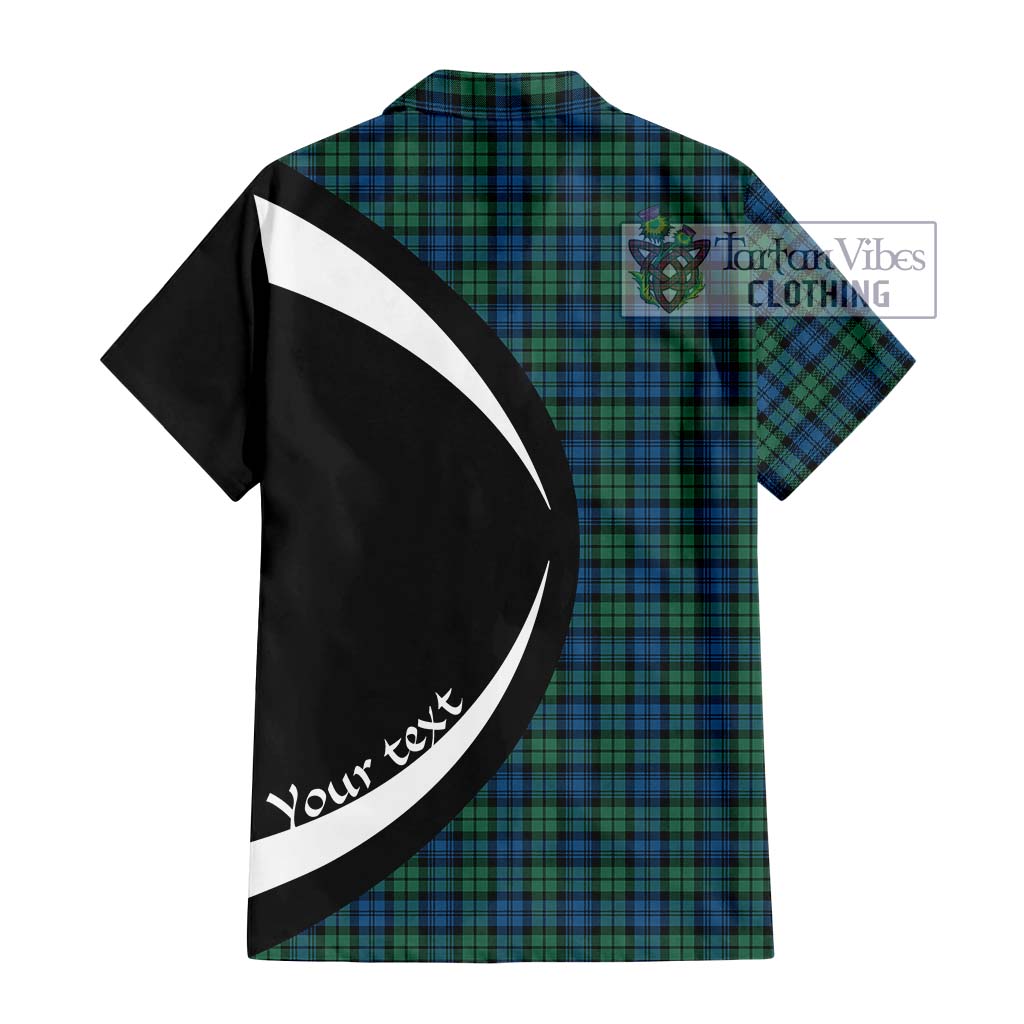 Campbell Ancient 02 Tartan Short Sleeve Button Up with Family Crest Circle Style - Tartan Vibes Clothing