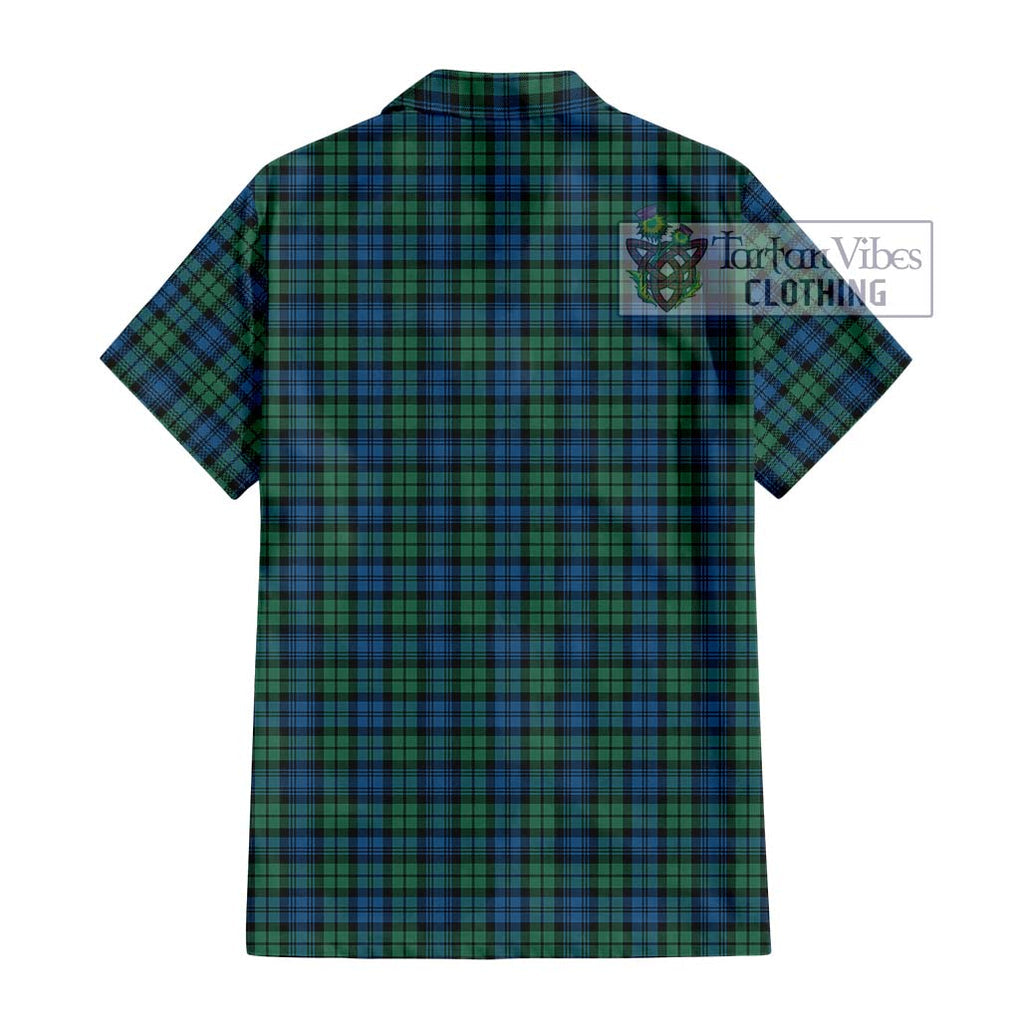 Campbell Ancient 02 Tartan Short Sleeve Button Shirt with Family Crest DNA In Me Style - Tartanvibesclothing Shop