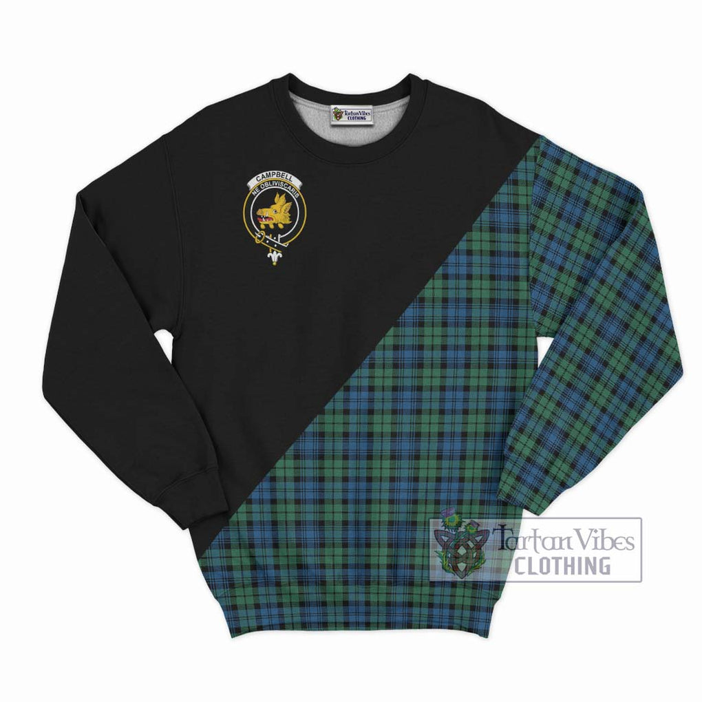 Campbell Ancient 02 Tartan Sweatshirt with Family Crest and Military Logo Style - Tartanvibesclothing Shop