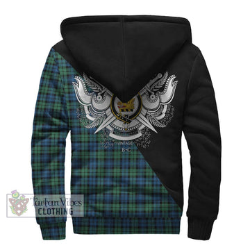 Campbell Ancient 02 Tartan Sherpa Hoodie with Family Crest and Military Logo Style