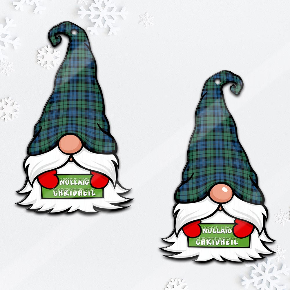 Campbell Ancient #02 Gnome Christmas Ornament with His Tartan Christmas Hat Mica Ornament - Tartanvibesclothing Shop