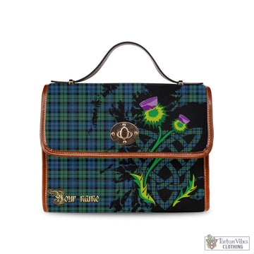 Campbell Ancient #02 Tartan Waterproof Canvas Bag with Scotland Map and Thistle Celtic Accents