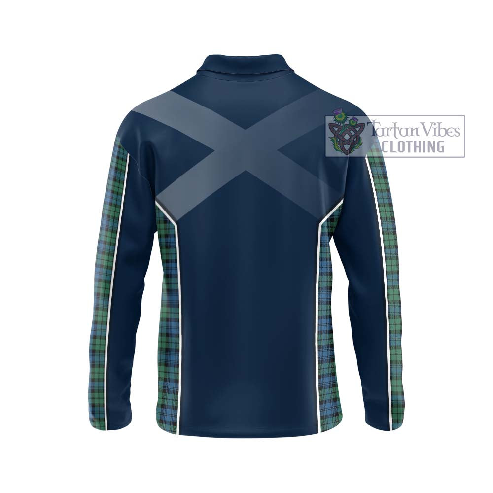 Campbell Ancient 02 Tartan Long Sleeve Polo Shirt with Family Crest and Lion Rampant Vibes Sport Style - Tartan Vibes Clothing