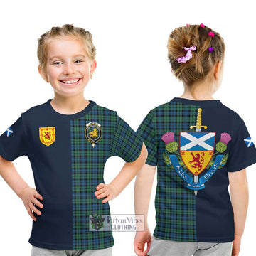 Campbell Ancient 02 Tartan Kid T-Shirt Alba with Scottish Lion Royal Arm Half Style