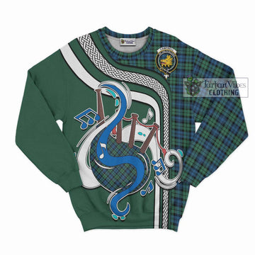 Campbell Ancient 02 Tartan Sweatshirt with Epic Bagpipe Style