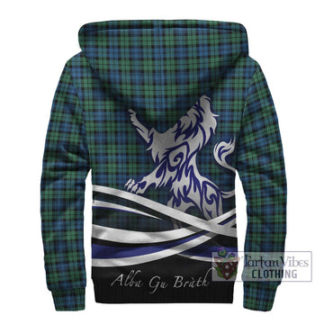 Campbell Ancient 02 Tartan Sherpa Hoodie with Alba Gu Brath Regal Lion Emblem