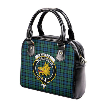 Campbell Ancient 02 Tartan Shoulder Handbags with Family Crest