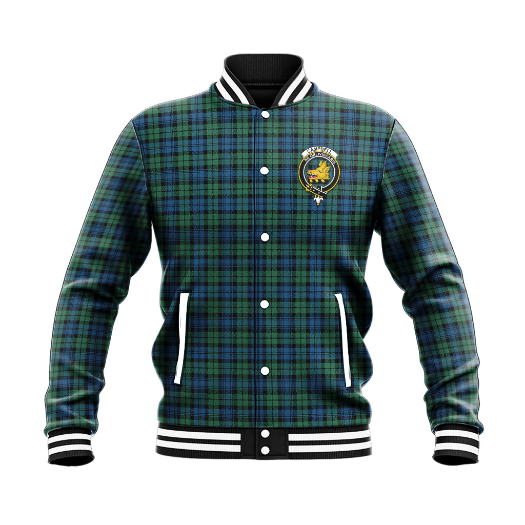 Campbell Ancient 02 Tartan Baseball Jacket with Family Crest - Tartan Vibes Clothing