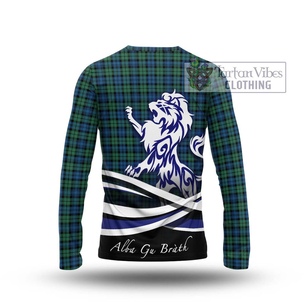 Campbell Ancient 02 Tartan Long Sleeve T-Shirt with Alba Gu Brath Regal Lion Emblem - Tartanvibesclothing Shop