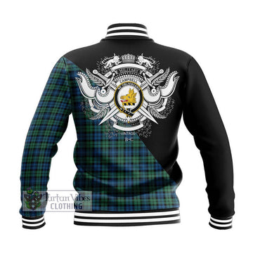 Campbell Ancient 02 Tartan Baseball Jacket with Family Crest and Military Logo Style