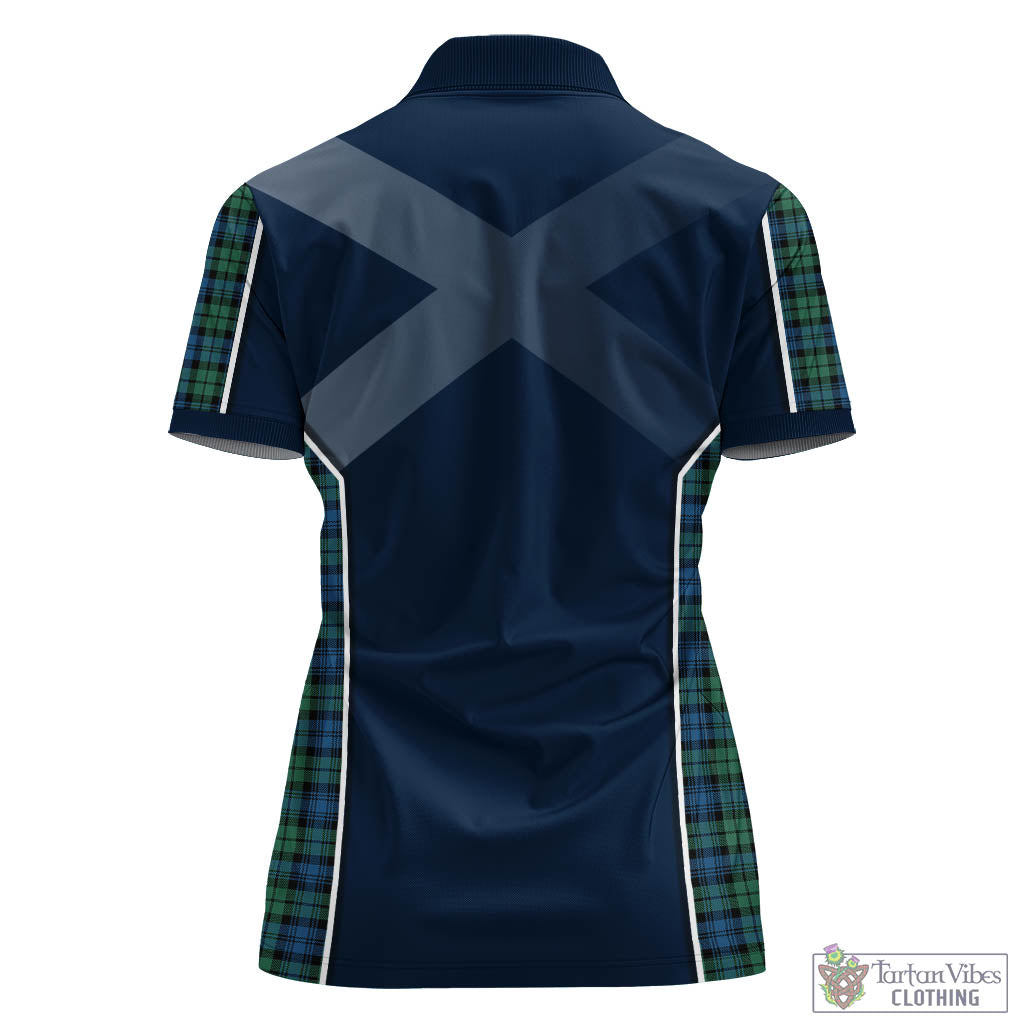 Tartan Vibes Clothing Campbell Ancient 02 Tartan Women's Polo Shirt with Family Crest and Scottish Thistle Vibes Sport Style