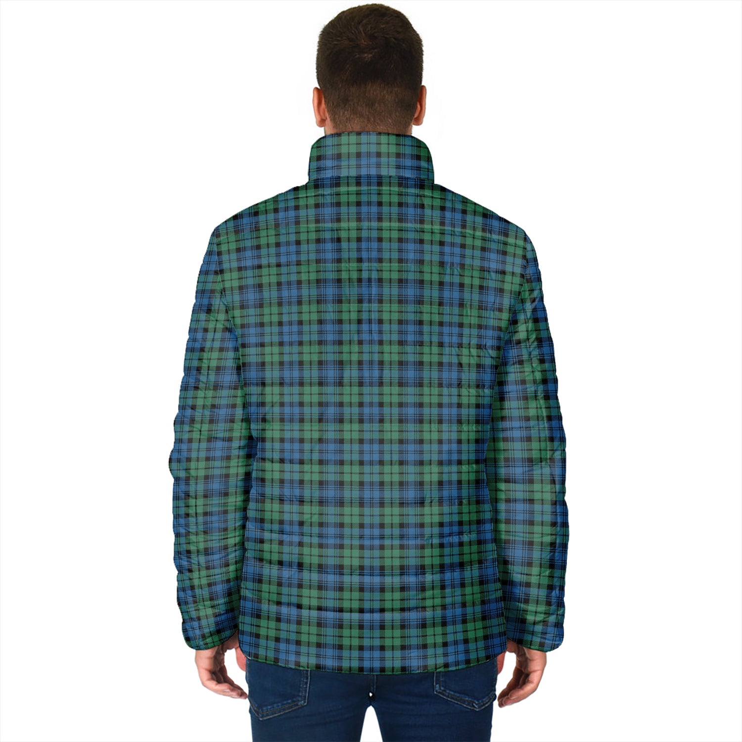 Campbell Ancient 02 Tartan Padded Jacket with Family Crest - Tartan Vibes Clothing