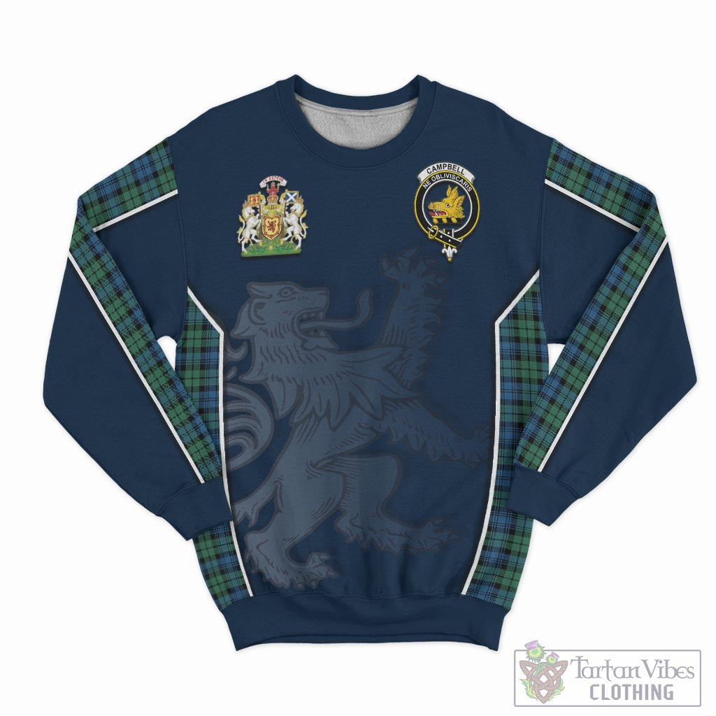 Tartan Vibes Clothing Campbell Ancient 02 Tartan Sweater with Family Crest and Lion Rampant Vibes Sport Style