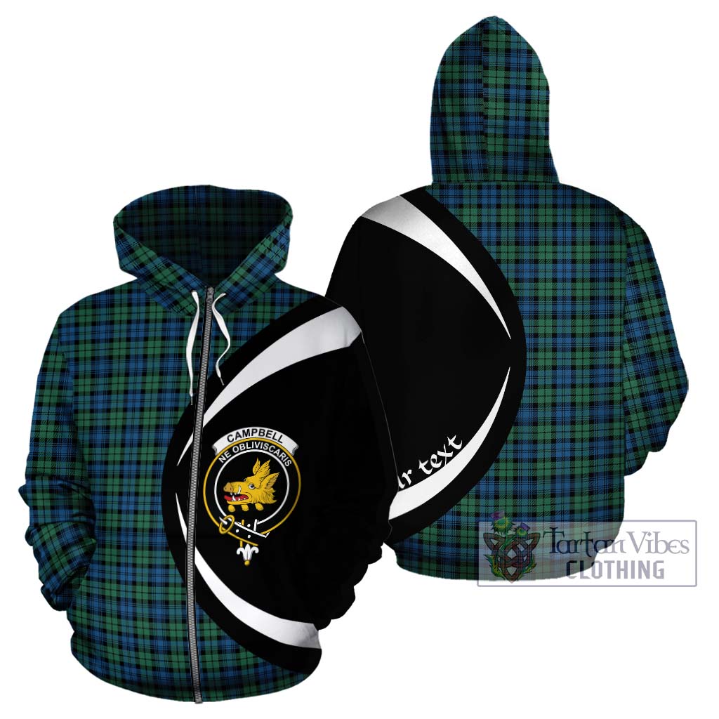 Tartan Vibes Clothing Campbell Ancient 02 Tartan Hoodie with Family Crest Circle Style