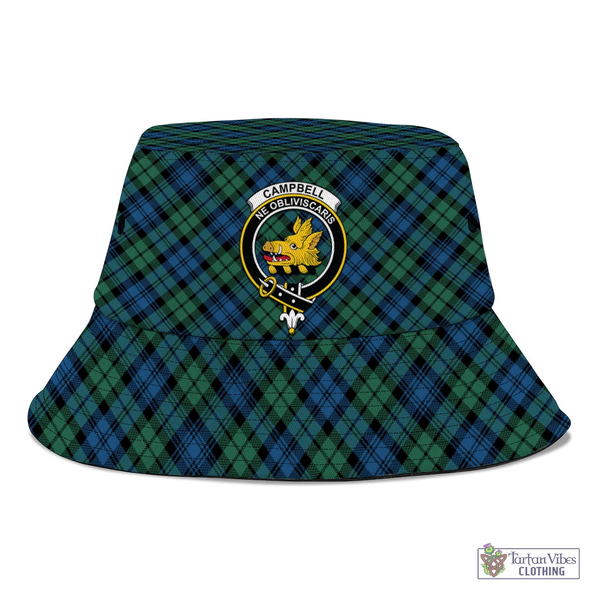 Tartan Vibes Clothing Campbell Ancient 02 Tartan Bucket Hat with Family Crest