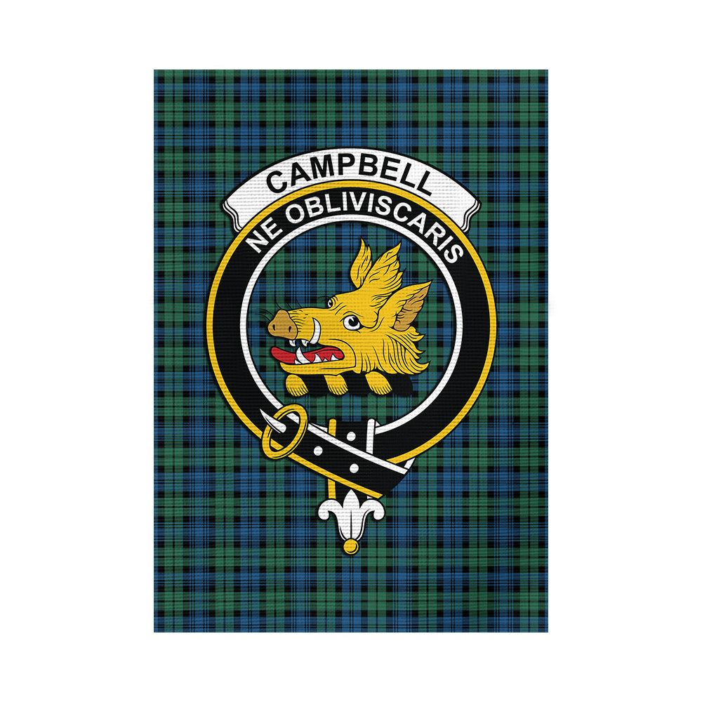 Campbell Ancient 02 Tartan Flag with Family Crest - Tartan Vibes Clothing